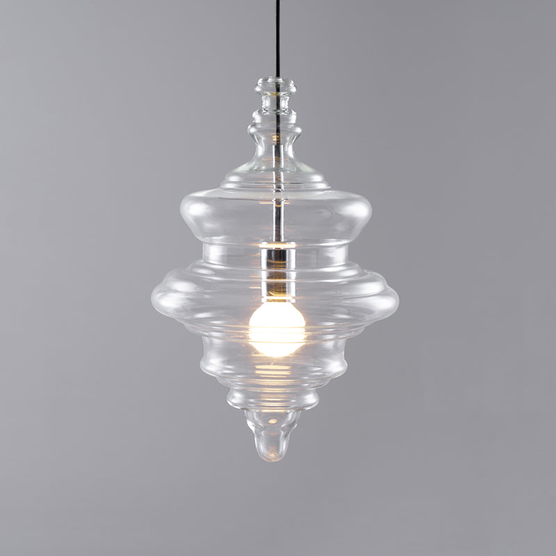 Hanglamp Geïnspireerd op Metropolitan Opera met Vloeiende Silhouet – Handgemaakt Glas in Transparant, Opaal of Amber – Verstelbare Draad 150 cm
