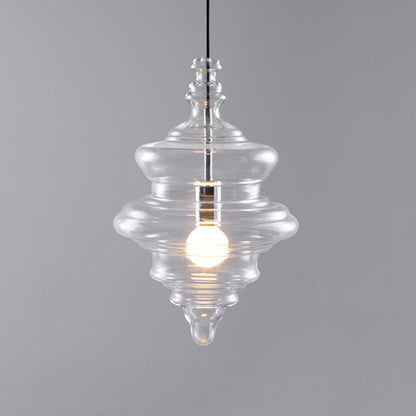 Hanglamp Geïnspireerd op Metropolitan Opera met Vloeiende Silhouet – Handgemaakt Glas in Transparant, Opaal of Amber – Verstelbare Draad 150 cm