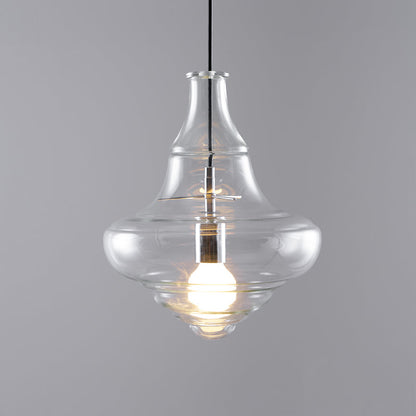 Hanglamp Geïnspireerd op Metropolitan Opera met Vloeiende Silhouet – Handgemaakt Glas in Transparant, Opaal of Amber – Verstelbare Draad 150 cm