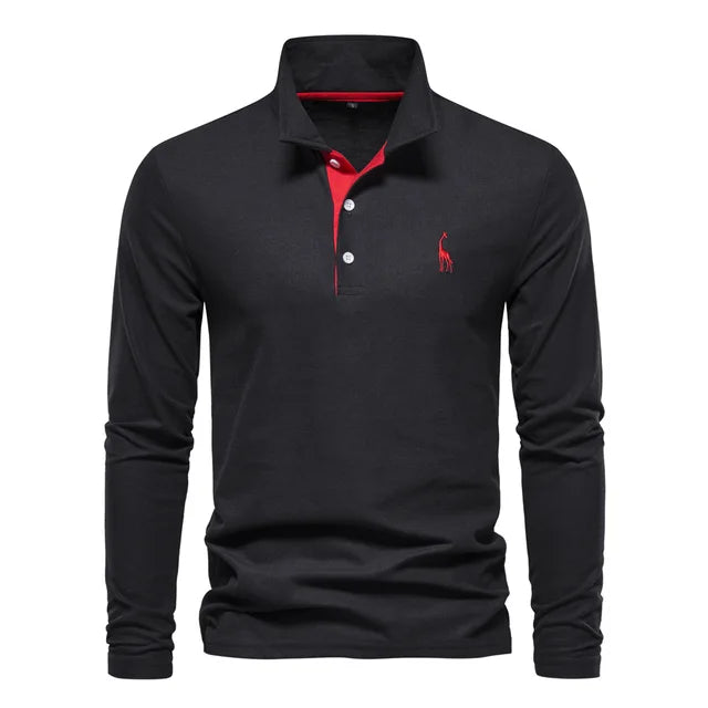 Polo Hemd Lange Mouw Katoen Casual Heren
