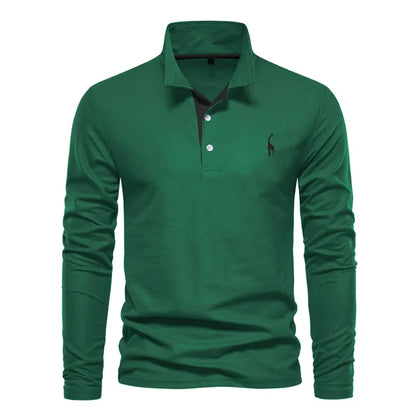 Polo Hemd Lange Mouw Katoen Casual Heren