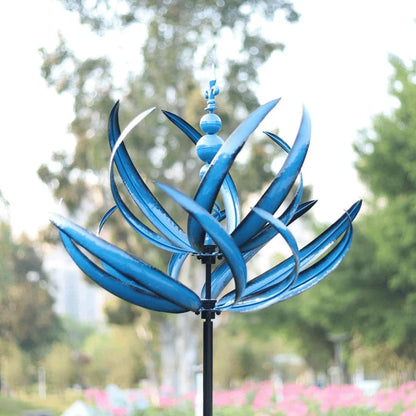 Tuindecoratie Windmolen Rood en Blauw | Rustgevend Tuinornament voor in de Tuin | Bewegende Windgong voor Buiten