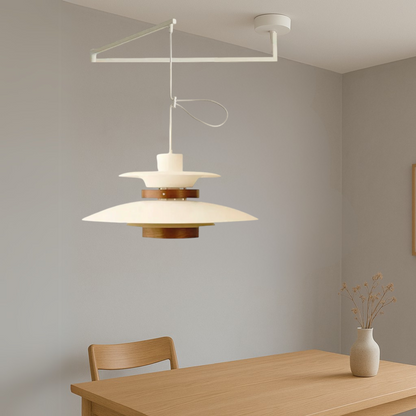 Merado zwenkarm hanglamp metaal hout zwart eetkamer verlichting verstelbaar Scandinavisch design hanglamp moderne pendant lamp