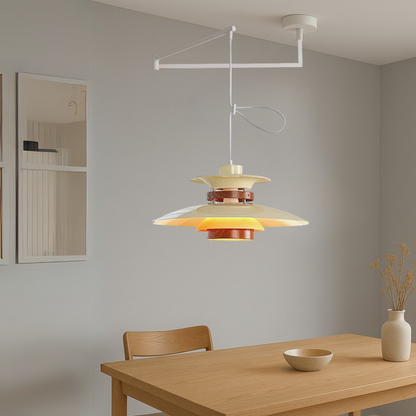 Merado zwenkarm hanglamp metaal hout zwart eetkamer verlichting verstelbaar Scandinavisch design hanglamp moderne pendant lamp