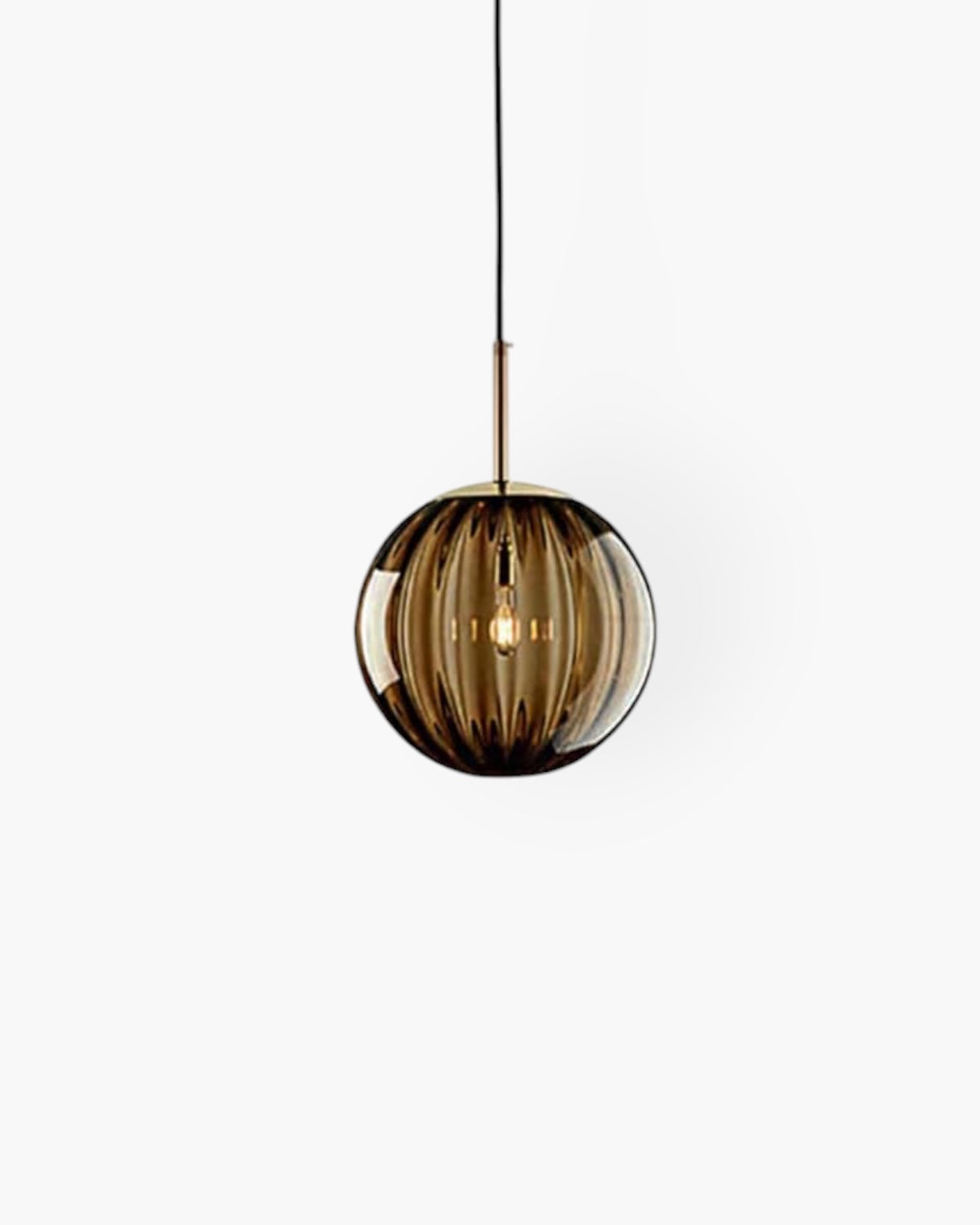 Glazen Hanglamp Bol met Structuur Grijs Bruin Rood Groen Amber Eetkamer Woonkamer