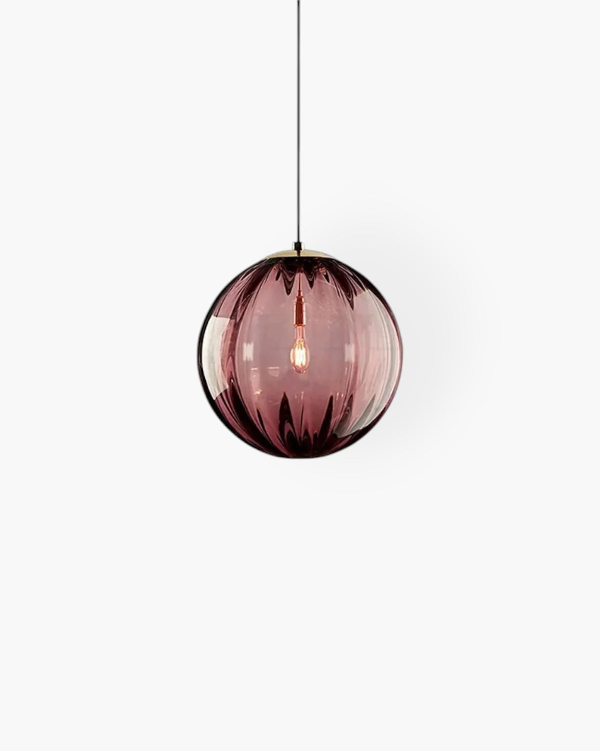 Glazen Hanglamp Bol met Structuur Grijs Bruin Rood Groen Amber Eetkamer Woonkamer