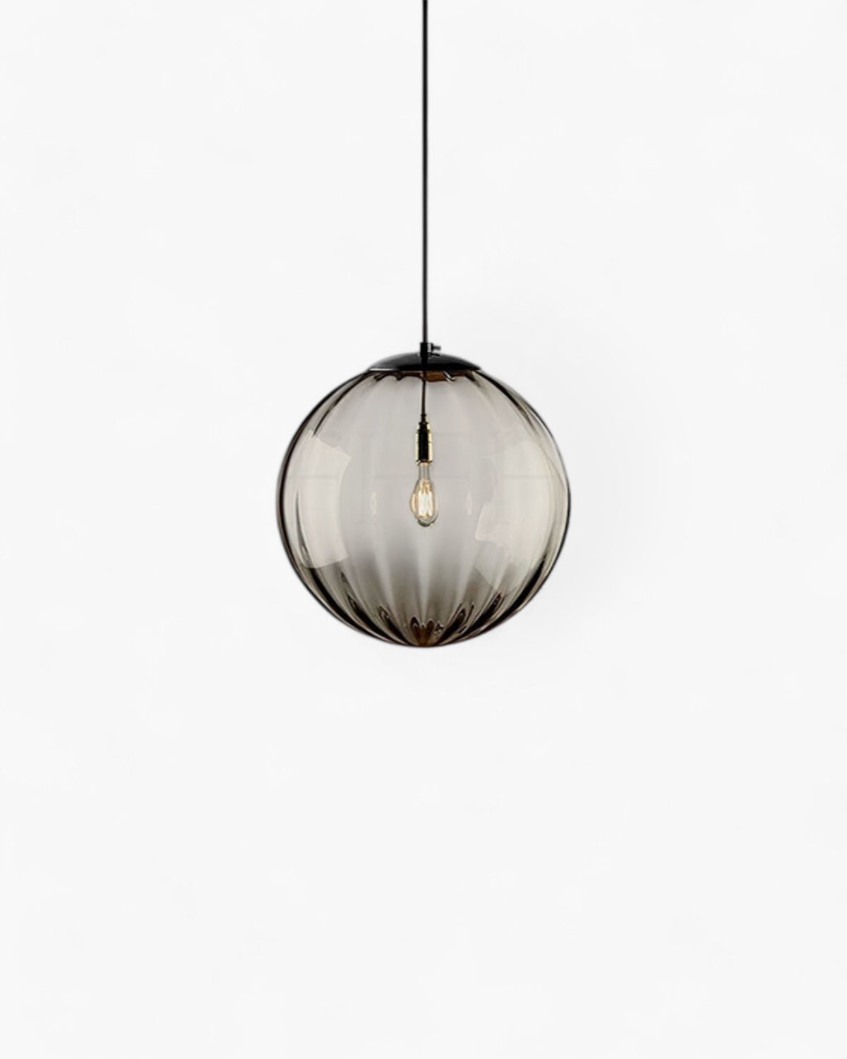 Glazen Hanglamp Bol met Structuur Grijs Bruin Rood Groen Amber Eetkamer Woonkamer