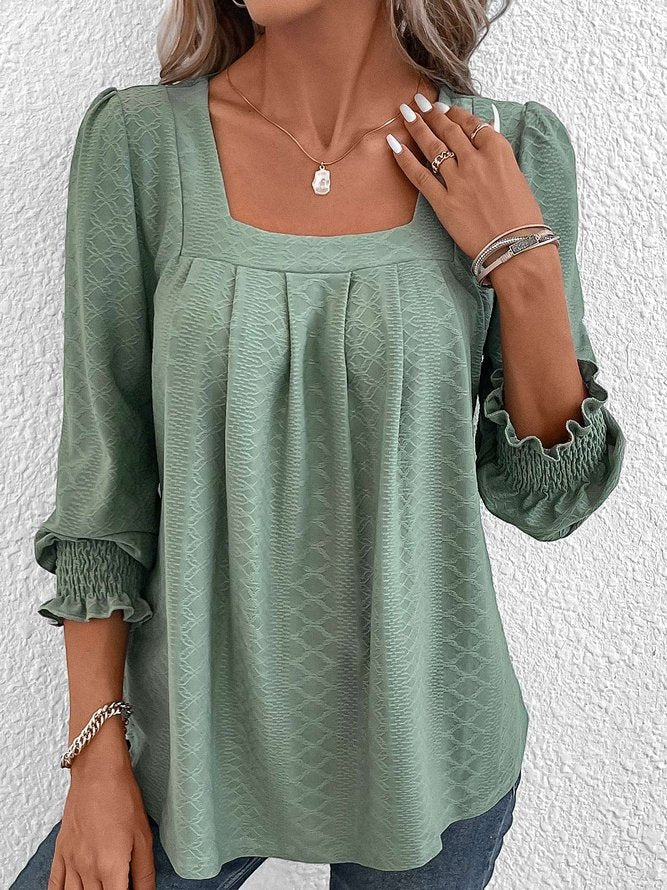 Vrouwelijke Blouse Casual van Katoen met V-Hals - StudioMarella