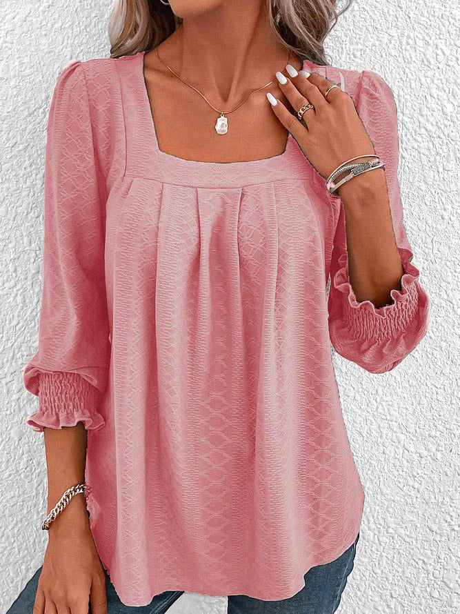 Vrouwelijke Blouse Casual van Katoen met V-Hals