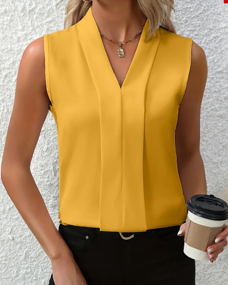 Vrouwelijke Losse Top met V-Hals Casual Stijl