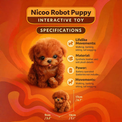 Interactieve Speelhond Pluche Robot met Beweging en Geluid voor Kinderen