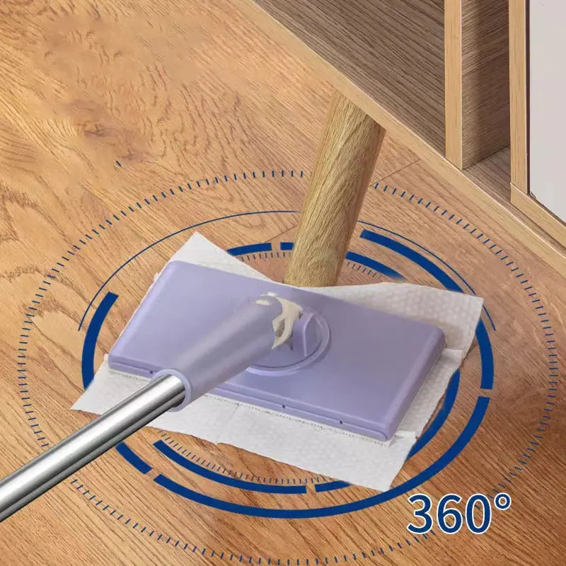 Zwabber 360° Draaibaar Drukknop Tuch Wisselen Zonder Aanraken 71cm PP Edelstaal Keuken Badkamer Tegels Laminaat Parket Compact Mini Dweil Vloerwisser