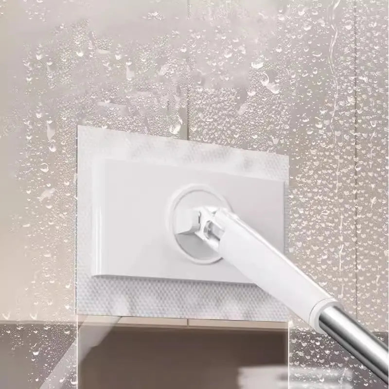 Zwabber 360° Draaibaar Drukknop Tuch Wisselen Zonder Aanraken 71cm PP Edelstaal Keuken Badkamer Tegels Laminaat Parket Compact Mini Dweil Vloerwisser