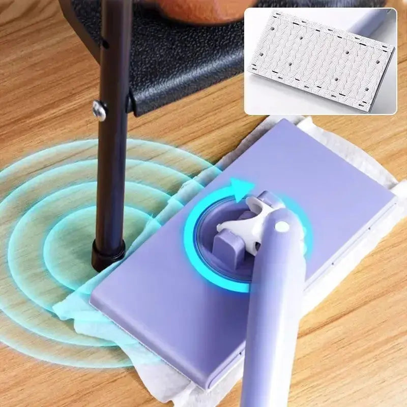 Zwabber 360° Draaibaar Drukknop Tuch Wisselen Zonder Aanraken 71cm PP Edelstaal Keuken Badkamer Tegels Laminaat Parket Compact Mini Dweil Vloerwisser