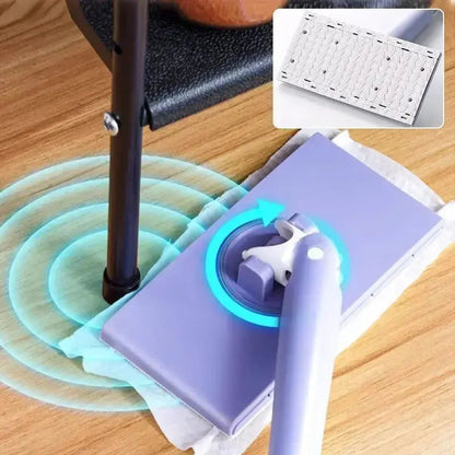 Zwabber 360° Draaibaar Drukknop Tuch Wisselen Zonder Aanraken 71cm PP Edelstaal Keuken Badkamer Tegels Laminaat Parket Compact Mini Dweil Vloerwisser