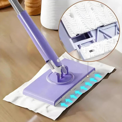 Zwabber 360° Draaibaar Drukknop Tuch Wisselen Zonder Aanraken 71cm PP Edelstaal Keuken Badkamer Tegels Laminaat Parket Compact Mini Dweil Vloerwisser