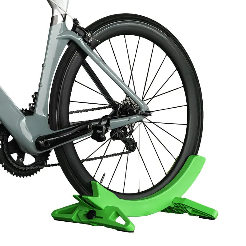 Fietsstandaard ABS Kunststof 54x40cm Bandbreedte 30-80mm Vloerstandaard Garage Kelder Binnen Fiets Parkeren Antislip Zwart Groen