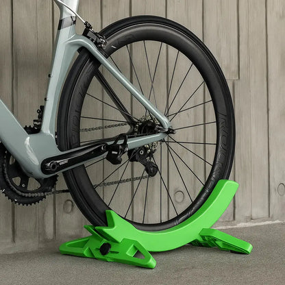 Fietsstandaard ABS Kunststof 54x40cm Bandbreedte 30-80mm Vloerstandaard Garage Kelder Binnen Fiets Parkeren Antislip Zwart Groen
