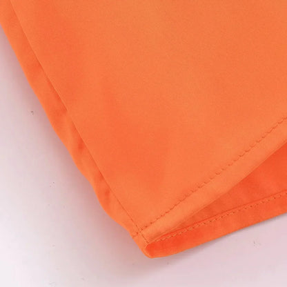 Vrouwelijke Oranje Blouse Lange Mouwen Zomerse Stijl