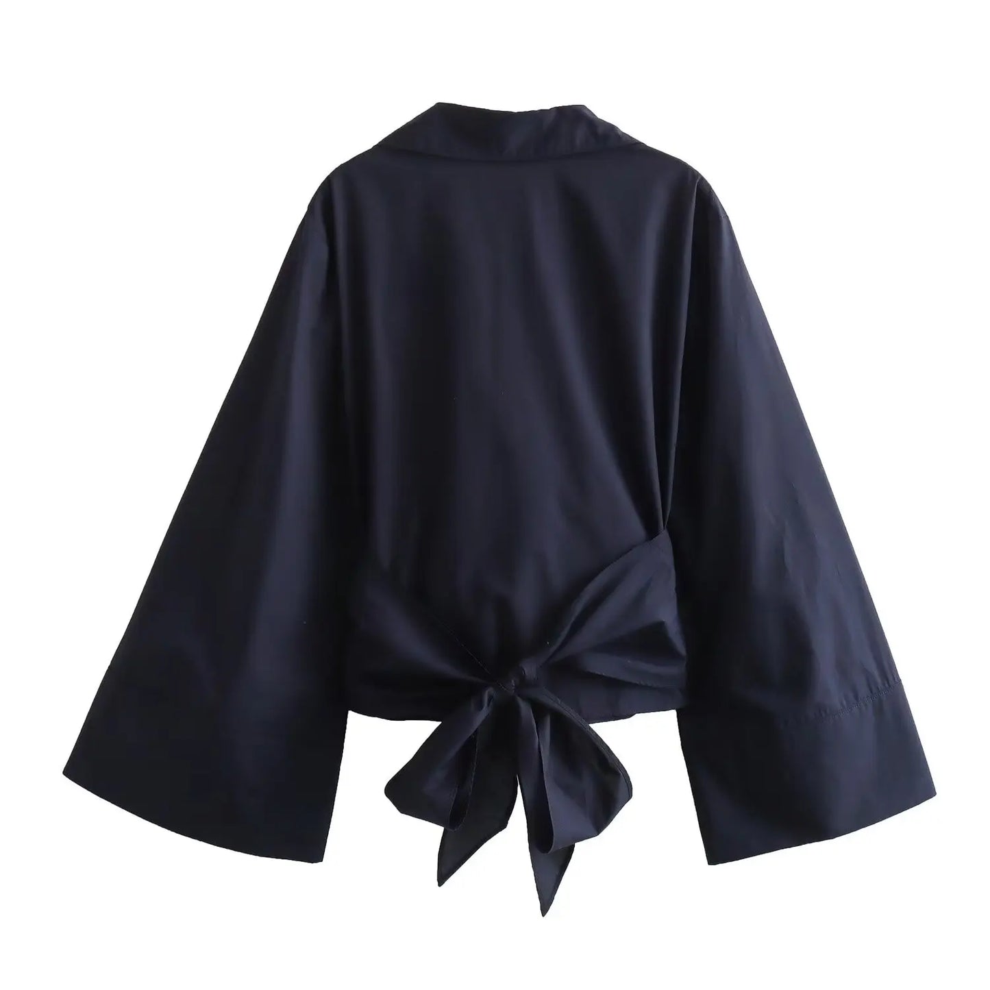 Vrouwelijke Blouse met Lange Mouwen en Strik Details