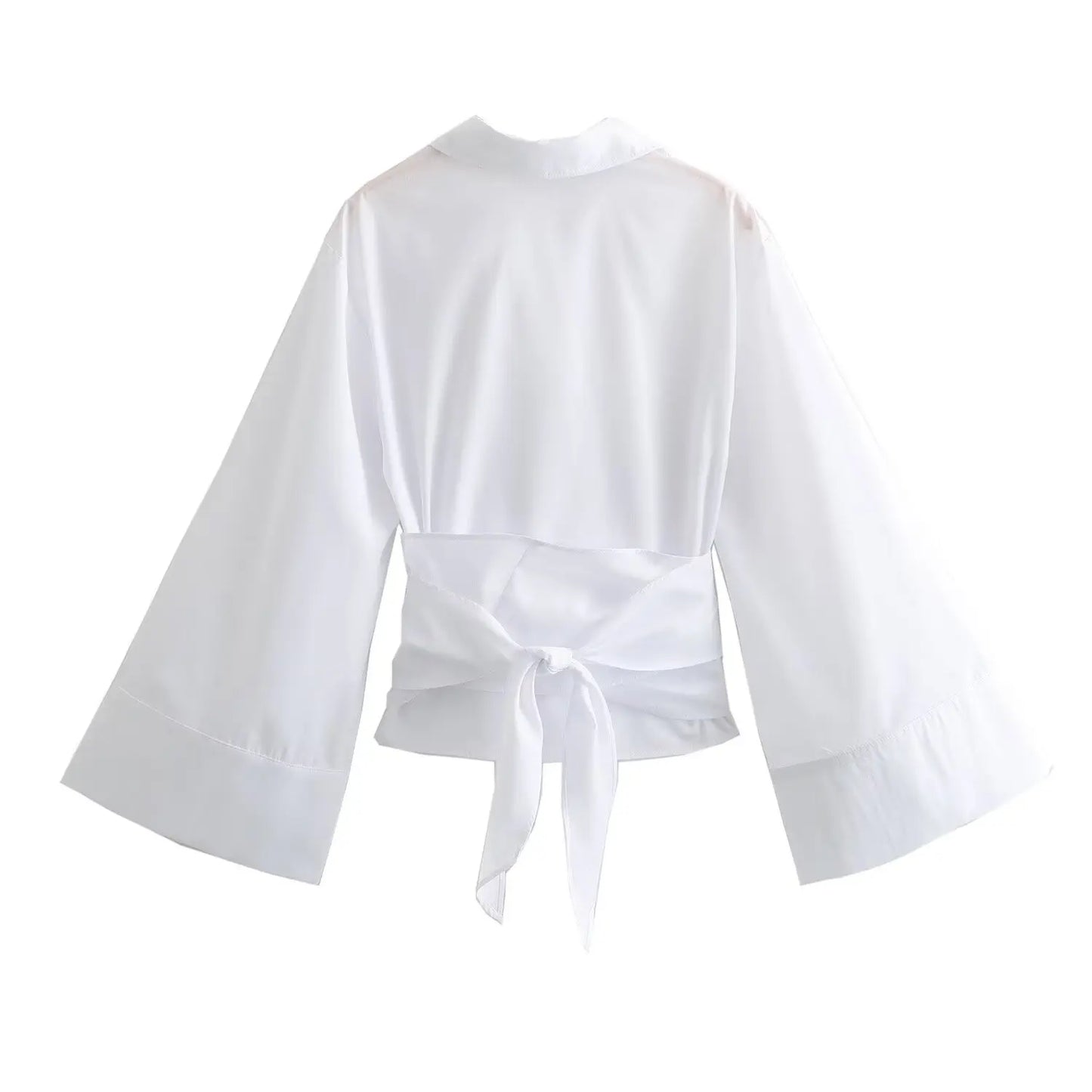 Vrouwelijke Blouse met Lange Mouwen en Strik Details