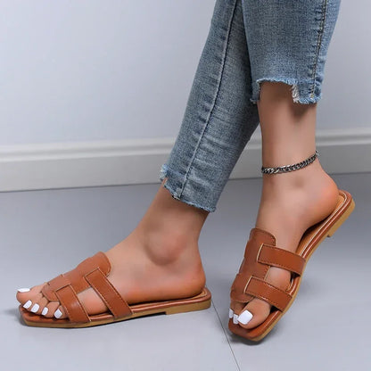 Vrouwenslippers Zomer Sandalen Comfortabel Leer