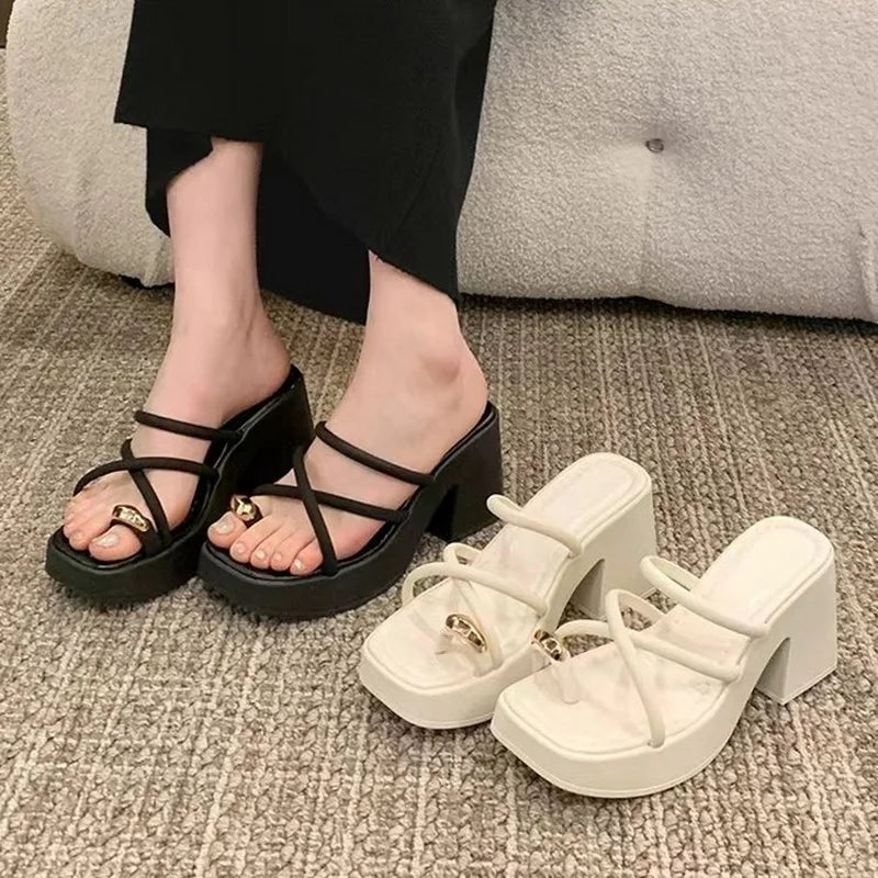 Dikke Hak Sandalen Dames Mode Lage Prijs