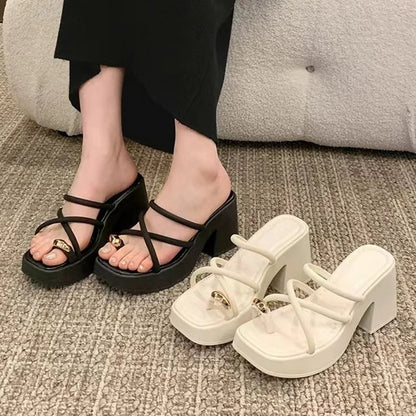 Dikke Hak Sandalen Dames Mode Lage Prijs
