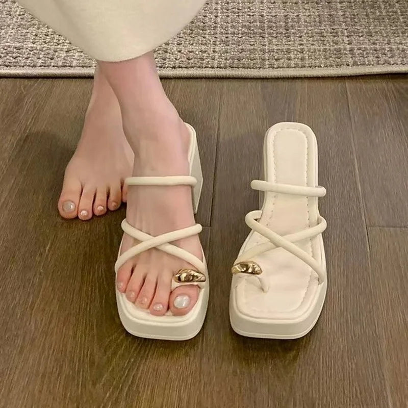 Dikke Hak Sandalen Dames Mode Lage Prijs
