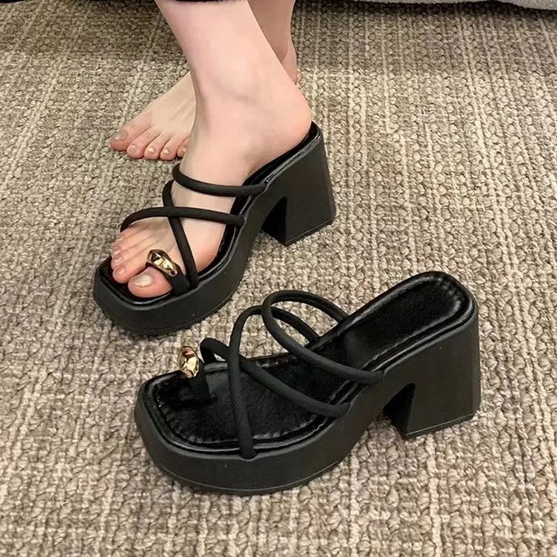 Dikke Hak Sandalen Dames Mode Lage Prijs