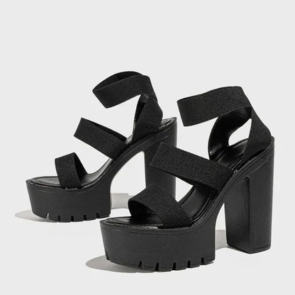 Dames Zomersandalen Hoge Hak Dikke Zool Stijlvol