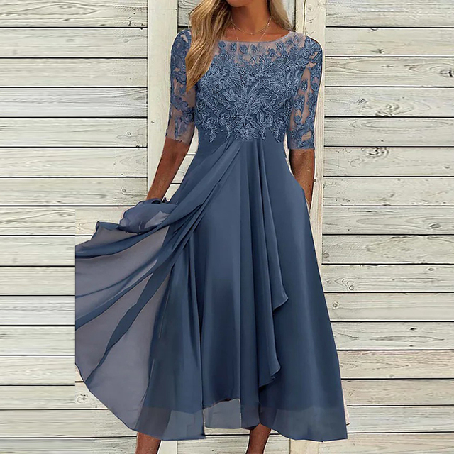 Lange Cocktailjurk Chiffon Rok Elegante Avondjurk - StudioMarella