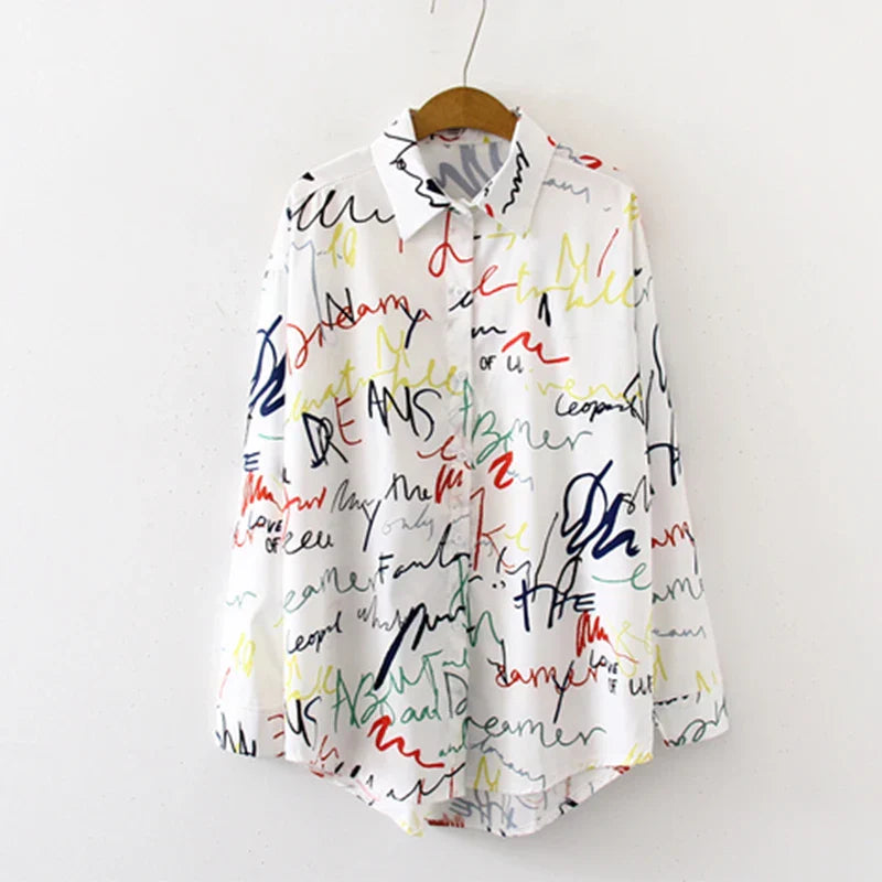 Damesblouse Elegante Drukpatroon Bloemenprint