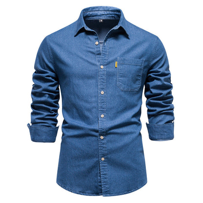 Blauw Denim Overhemd voor Mannen Klassiek Model - StudioMarella