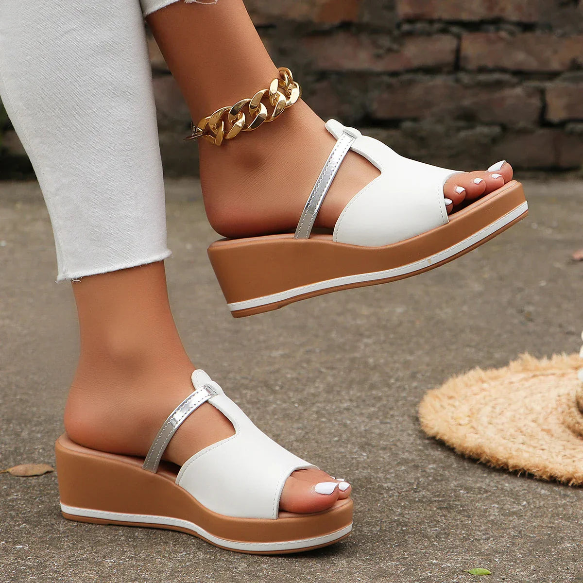 Dames Sandalen Zomerkleurig Wig Stijl
