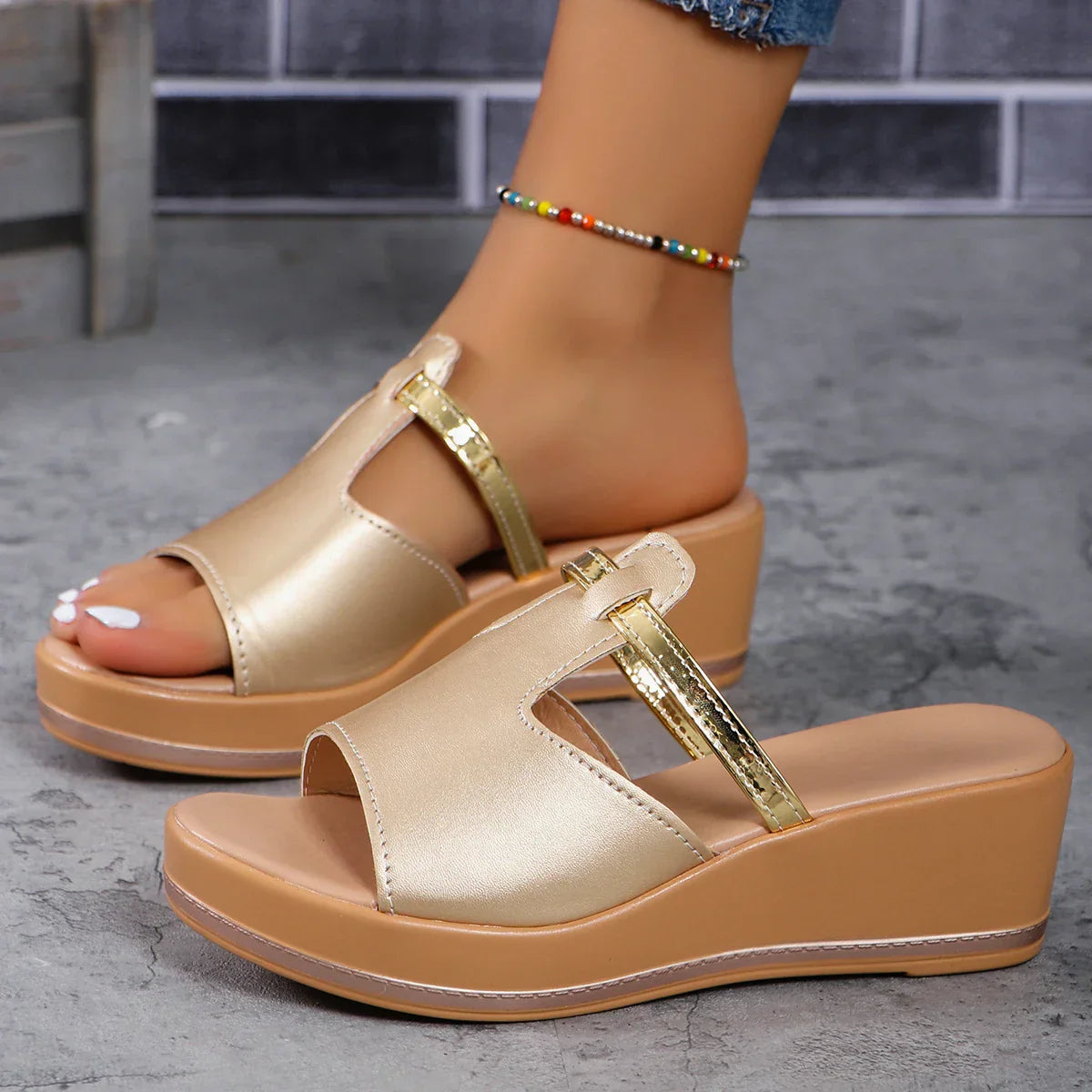 Dames Sandalen Zomerkleurig Wig Stijl