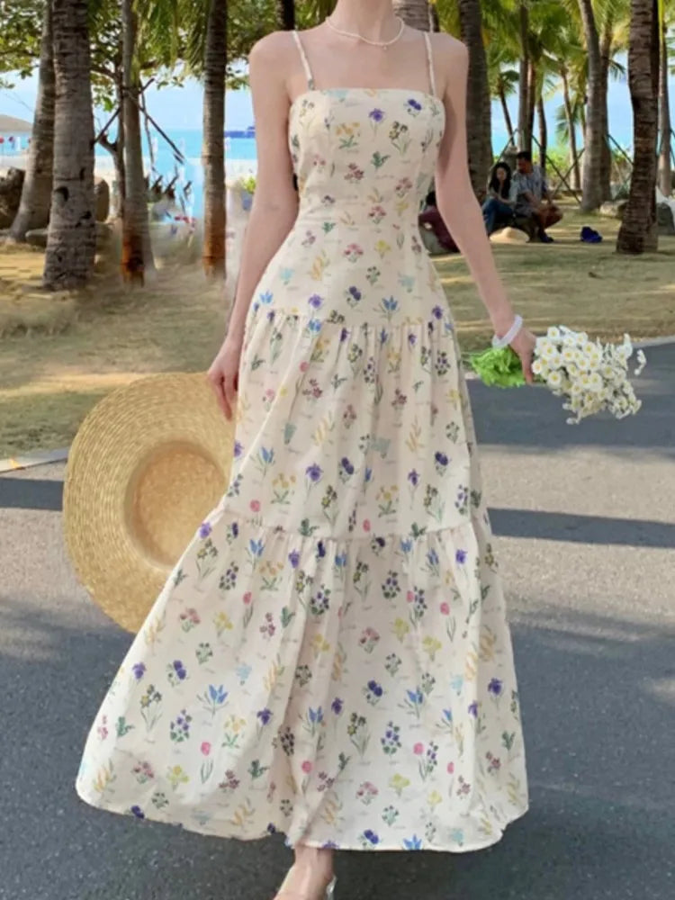 Midi Jurk Bloemenprint Zomerjurk Vrouwelijk Elegant