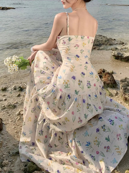 Midi Jurk Bloemenprint Zomerjurk Vrouwelijk Elegant