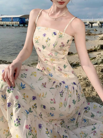 Midi Jurk Bloemenprint Zomerjurk Vrouwelijk Elegant