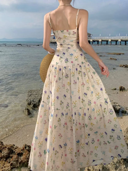Midi Jurk Bloemenprint Zomerjurk Vrouwelijk Elegant