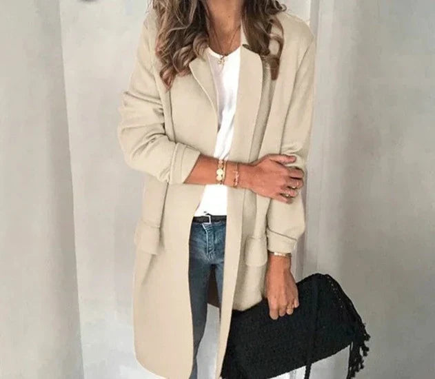 Lange Vest met Kraag voor Dames Elegante Stijl