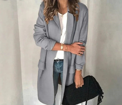 Lange Vest met Kraag voor Dames Elegante Stijl