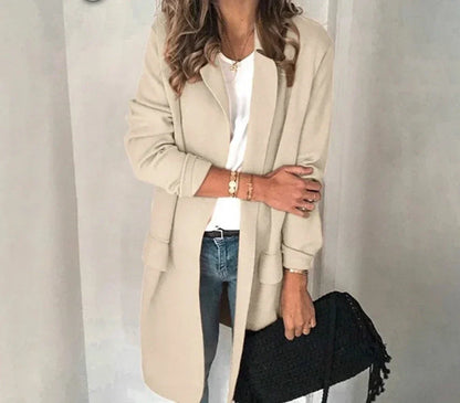 Lange Vest met Kraag voor Dames Elegante Stijl