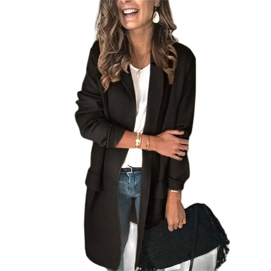 Lange Vest met Kraag voor Dames Elegante Stijl - StudioMarella