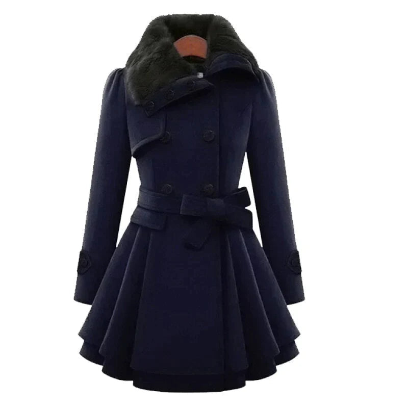 Dames Trenchcoat Vegan Bontjas Warm en Stijlvol