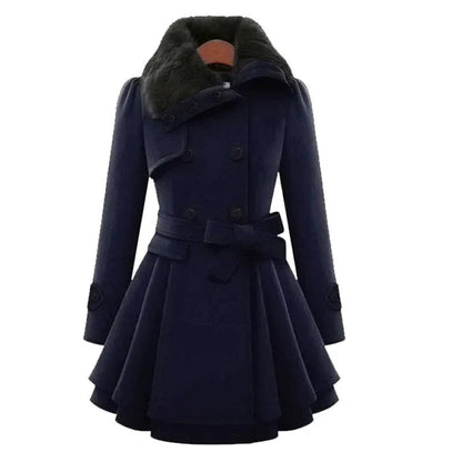 Dames Trenchcoat Vegan Bontjas Warm en Stijlvol