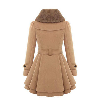 Dames Trenchcoat Slim Fit met Ceintuur en Dubbele Knopen