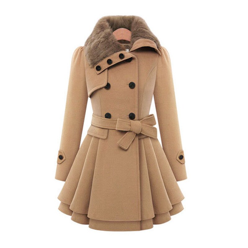 Dames Trenchcoat Slim Fit met Ceintuur en Dubbele Knopen - StudioMarella