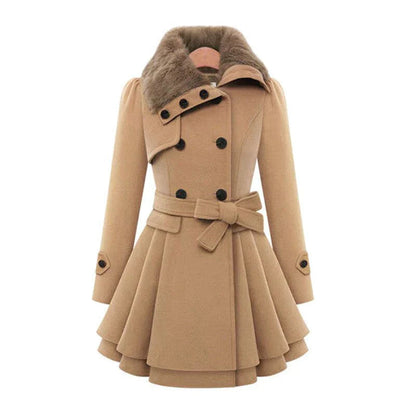 Dames Trenchcoat Vegan Bontjas Waterdicht Warm voor Winter - StudioMarella