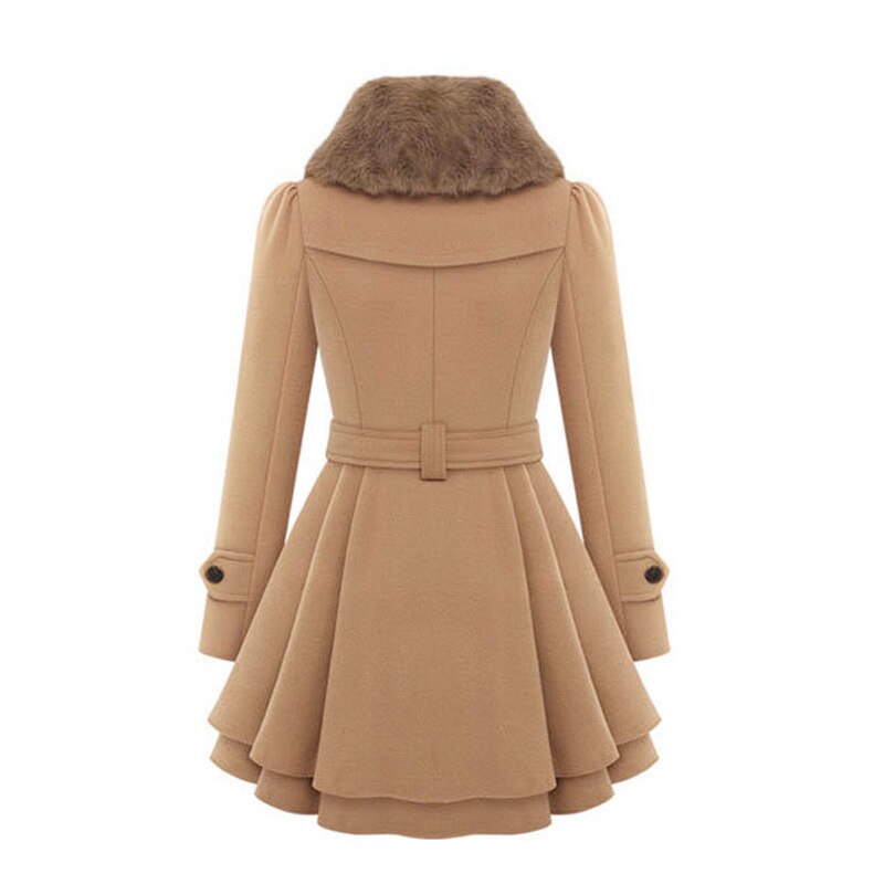 Dames Trenchcoat Winter - Slim Fit met Ceintuur en Dubbele Knopen